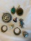 Lot of 9 Misc. Costume Necklace Pendants and Charms