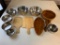 Lot of Stainless Cooking mixing bowls and Wood Cutting Boards and Wood mixing bowls