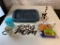 Lot of Pet Dog Items- Bed, Travel Cup, Napkin Holder, Garden Spinner and more