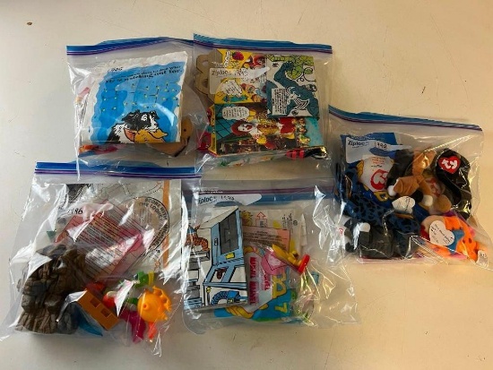 Lot of Vintage McDonalds Kids Meal Toys from the 1995-1998- Marvel, Beanie Babies and others