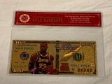 LEBRON JAMES 24K Gold Foil NOVELTY Banknote