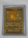 POKEMON CHARMANDER Limited Edition Replica Gold Metal Card