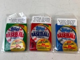 Lot of 3 Sealed Baseball Card Packs 1987, 1988 and 1989 Topps