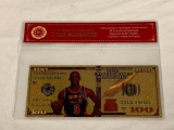 MICHAEL JORDAN 24K Gold Foil NOVELTY Banknote