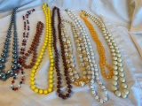 Lot of 9 Misc. Beaded Costume Necklaces