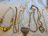 Lot of 7 Misc. Chain, Pendant, and Plate Choker Necklaces