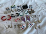 Lot of 21 Misc. Pairs of Clip-On and Pierced Costume Earrings