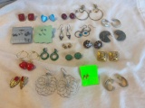 21 Misc. Pairs of Pierced and Clip-On Costume Earrings