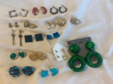 Lot of 17 Misc. Clip On and Pierced Costume Earrings
