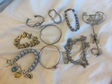 Lot of 9 Misc. Costume Bracelets of Various Styles