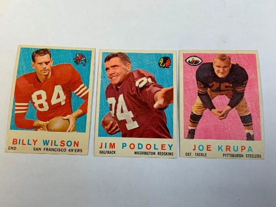 Lot of 3 1959 Topps Football Cards