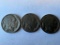 Lot of 3 Buffalo Nickles 1937, No Date, and 1936