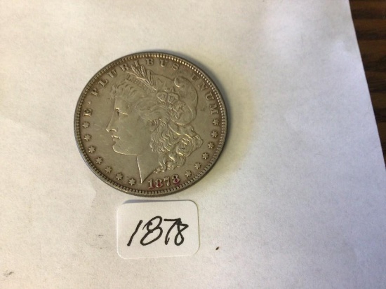 1878 P 7 Feathers Morgan Silver U.S. Dollar 90% silver