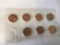 1982 Lincoln Penny 7 uncirculated coins sealed in plastic sleeve showing the seven verities