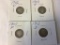 Lot of 4 Barber Dimes, 1902 P, 1903 P, 1905 P & 1912 D in circulated condition, 90% Silver