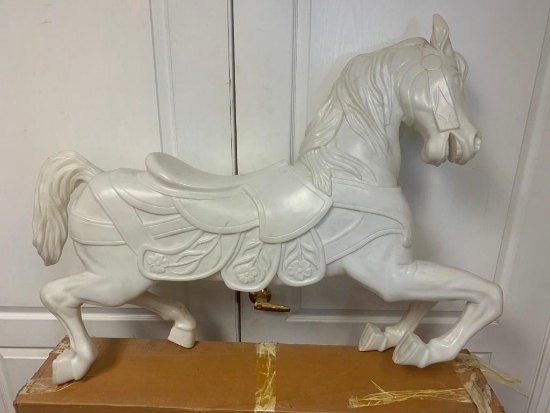 Vintage blank rocking horse carousel plastic blow mold outdoor yard art decoration NEW