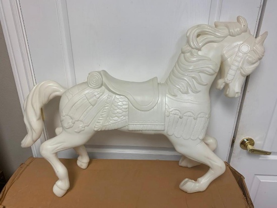 Vintage blank rocking horse carousel plastic blow mold outdoor yard art decoration NEW