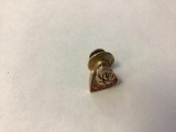 10K Gold EMB Service Award Pin with 3 Rubies, 3.00 g total weight