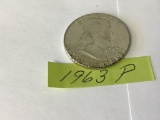 1963 P Franklin Half Dollar 90% Silver