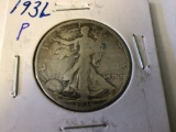 1936 P Walking Liberty Half Dollar in circulated condition, 90% Silver