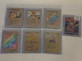 POKEMON Limited Edition Replica Gold Metal Cards Lot of 7