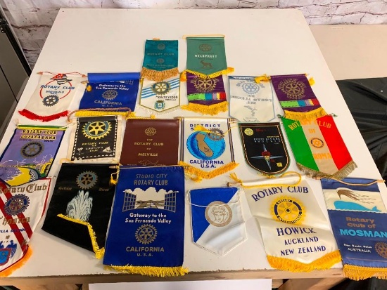 Lot of 20 vintage Rotary Club Banners