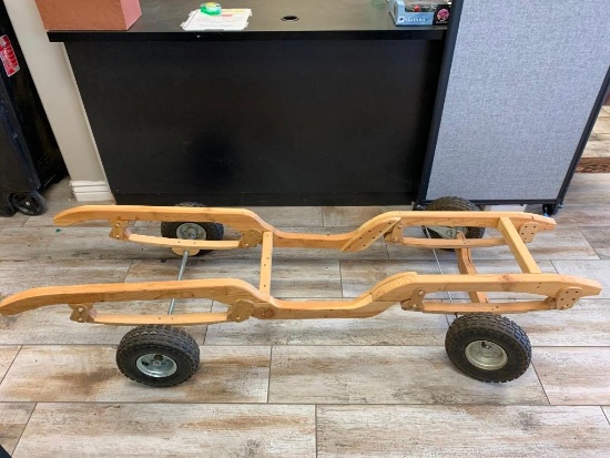 Custom Made Wood Car Frame with wheels and Suspension