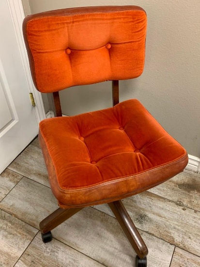 Vintage Orange Cushion Office Chair