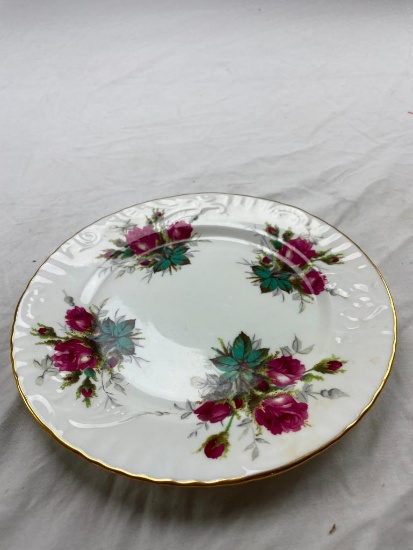 Vintage decorative bone china plate Grandmother's Rose pattern by Hammersley