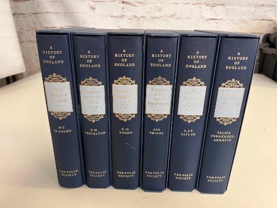 The Folio Society - A History Of England Volumes 1-6 Book Set With Slipcovers