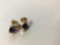 14K Gold Earrings with Dark Blue Stones, 1.76 g total weight
