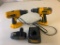 Lot of 2 DEWALT 18v Cordless Drill Drivers 1/2