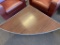 Mid-century modern Formica and metal triangle-shaped occasional table
