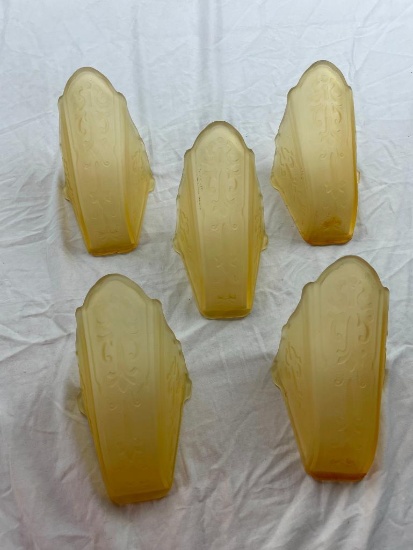 Lot of 5 vintage glass sconce light covers