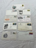 Lot of 9 vintage first day of issue stamp covers