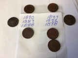 Lot of seven Indian Head Pennies in circulated condition