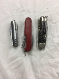 Three Multi Tool Pocket Knifes