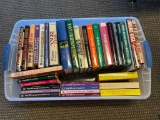 Box lot of mystery, detective, murder books; hardcover and paperback