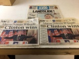 Lot of three Bill Clinton win Presidential Election Newspaper, two Arkansas Democratic Gazette