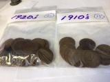 Lot of 56 Lincoln Wheat Pennies 41 each from 1920?s and 15 each from the 1910?s circulated condition