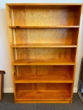 Solid wood fixed 5-shelf book case