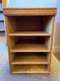 Small wood 4 shelf storage cabinet