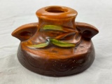 Roseville pottery brown freesia 1160-2 candle holder