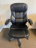 Black vinyl office chair