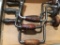 Lot of Four vintage Crank Type Hand Drills with Brown Wood Handles