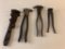 Lot of 3 Vintage Pliers with Fencing Pliers and a Vintage Pipe Wrench