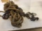 Rope and pulley system, includes two pulleys, lock and chain.