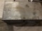 Metal Locker that has some vintage tools inside such as hammer, crescent wrench, putty blade & More