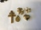 Lot of 5 Gold Tone Jewelry pieces, two charms and three pendants.