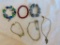 Lot of 6 Misc. Beaded and Chain Costume Bracelets
